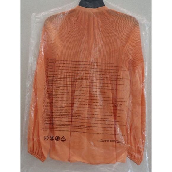 Lauren Ralph Lauren Women's Sz XS Red Pleated Georgette L/S Blouse $135 - Picture 5 of 6